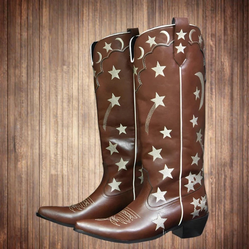 Star and Moon Boots in Brown