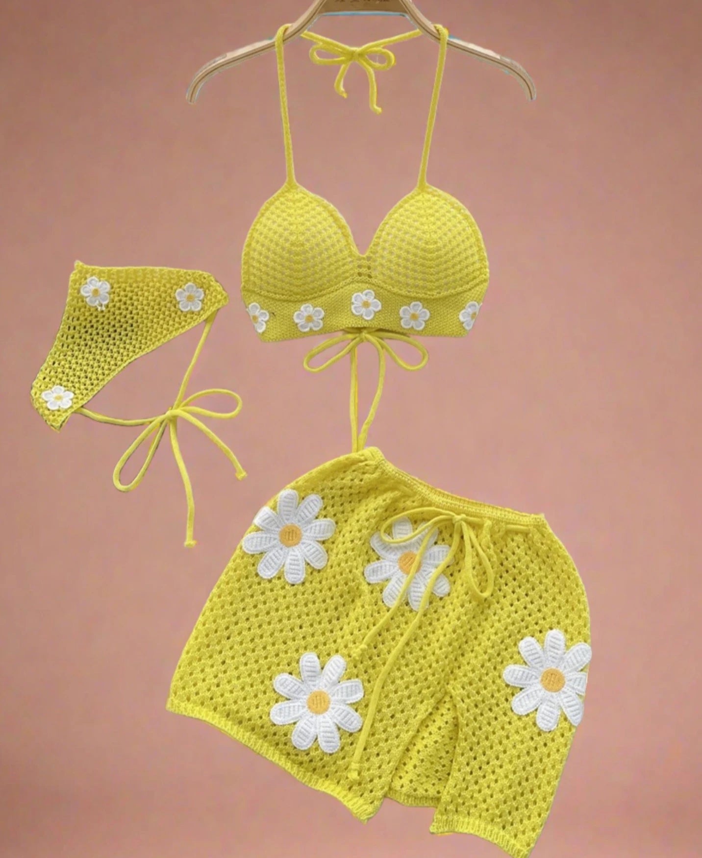 Yellow two piece floral set
