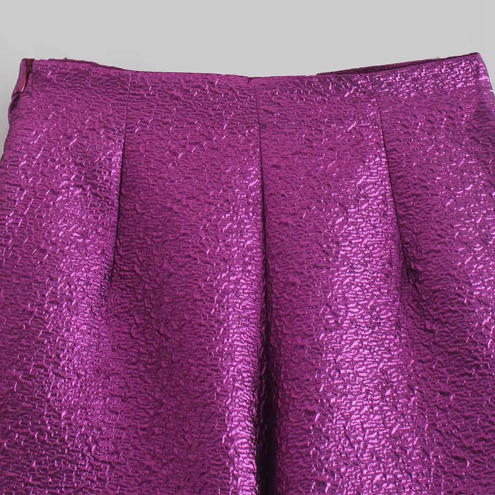 back of textured purple skort