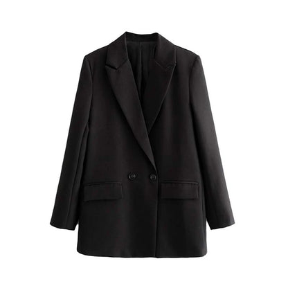 Double Breasted Blazer Coat in Black