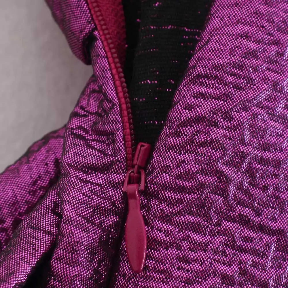 purple textured skort zipper