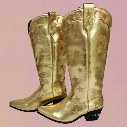 Gold star Cowboy Boots for women