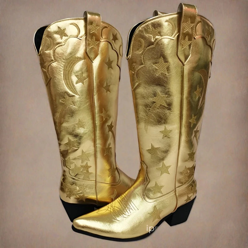 Golden Star and moon boots