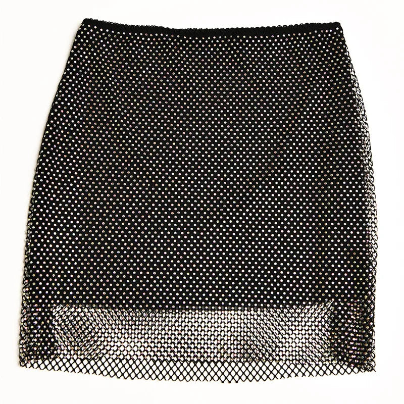 Rhinestoned Dreamofthe90s Black Skirt 