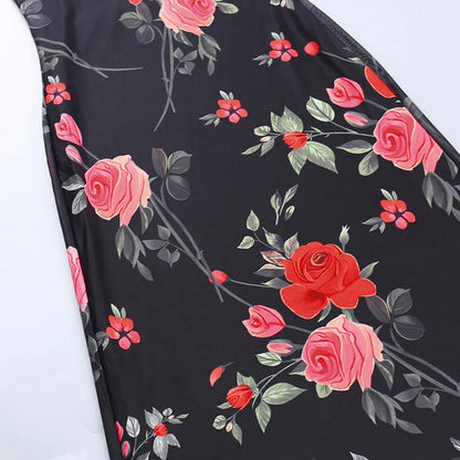 Maxi Rose Print Dress