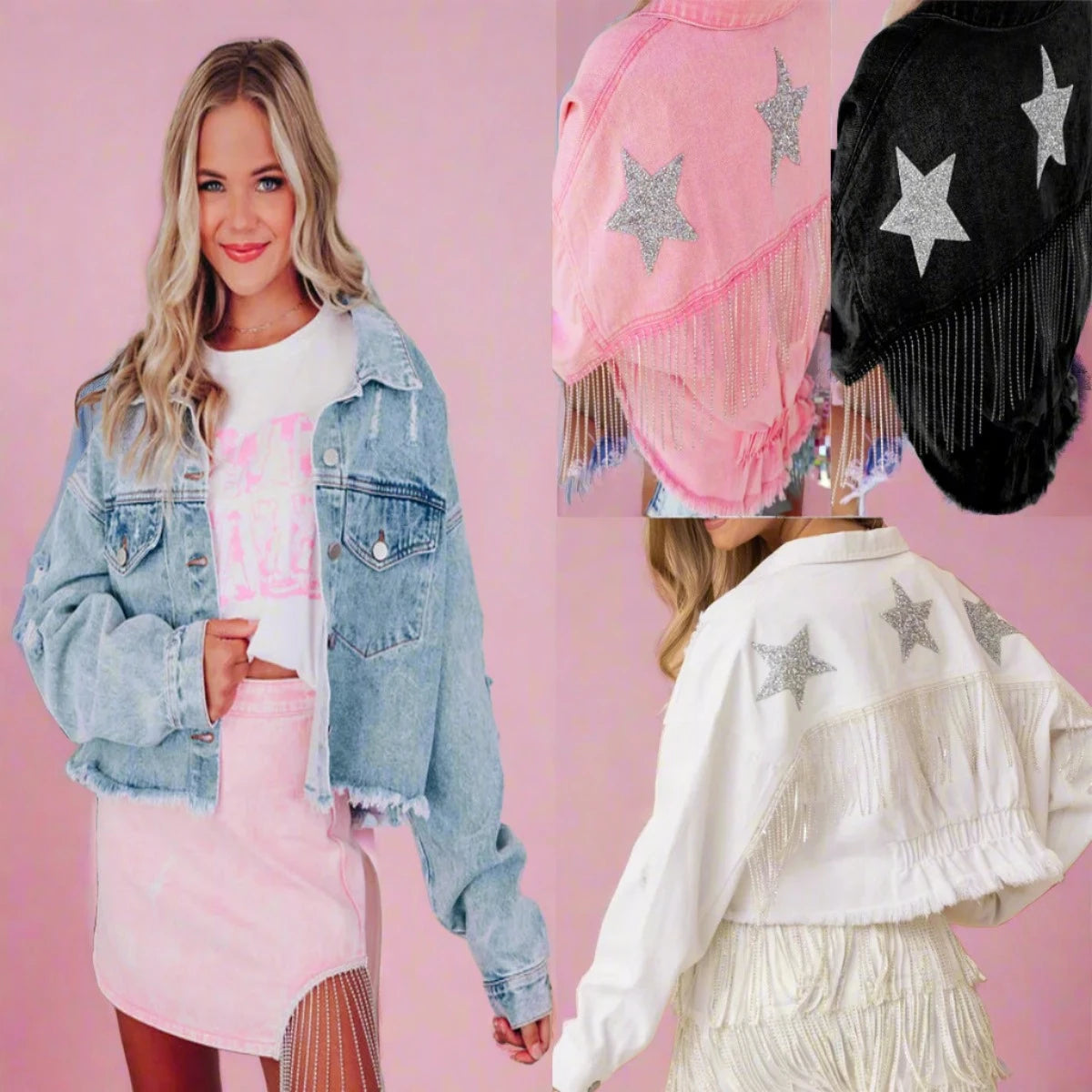 Western Fringe Denim Jackets