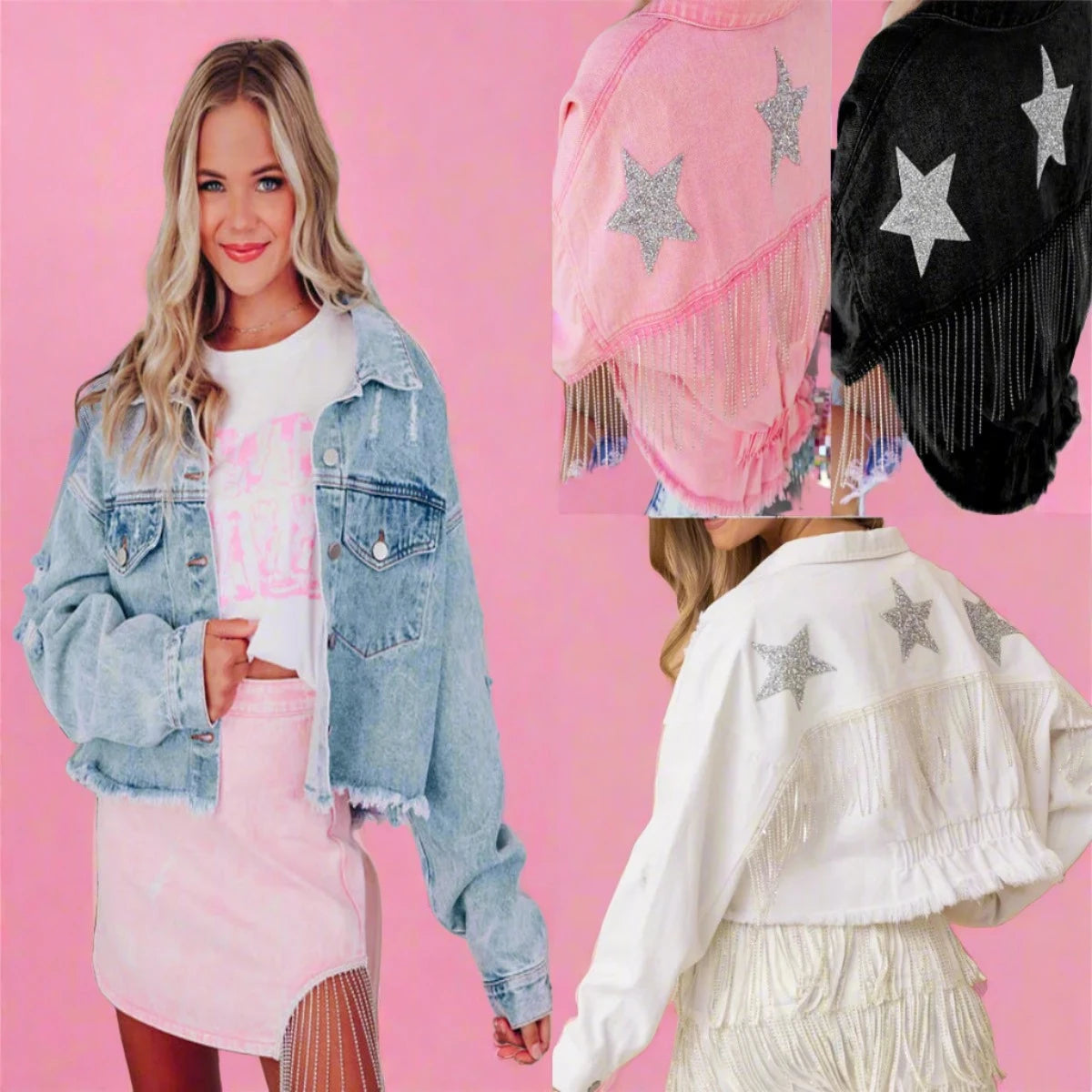 Western Denim Diamond Jackets