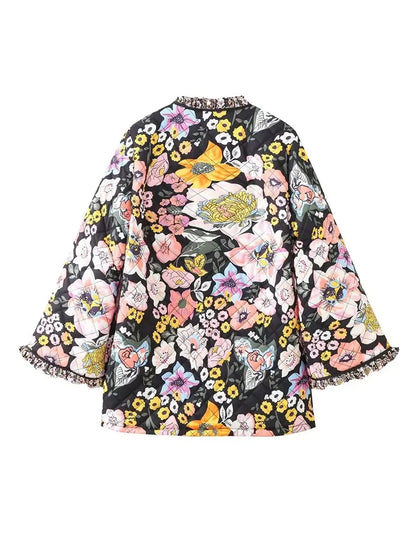 Womens Quilted Floral Jacket