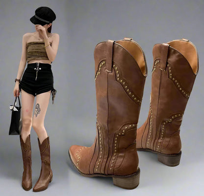 Studded Mid-Calf Women's Boots