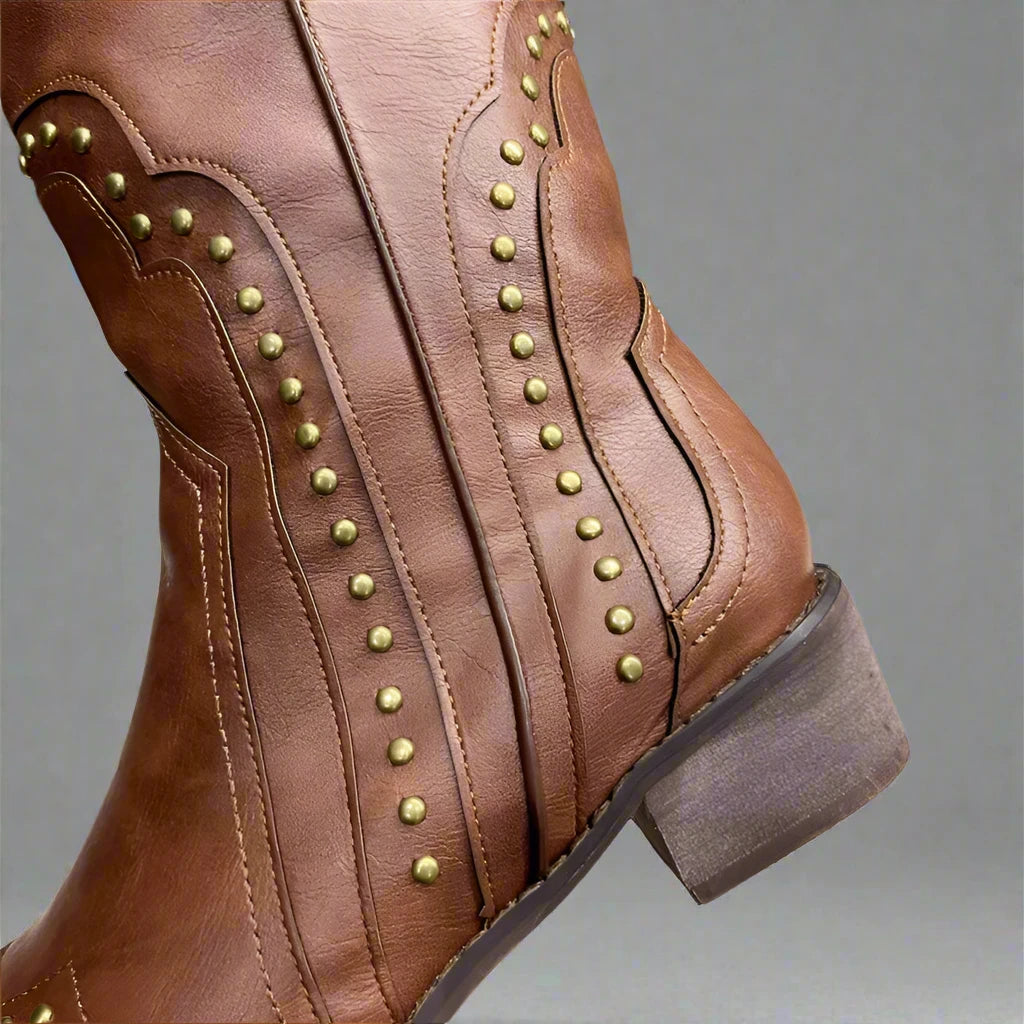 Studded Square Heel Boot