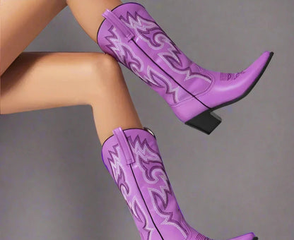 Western Cowgirl Boots in Purple