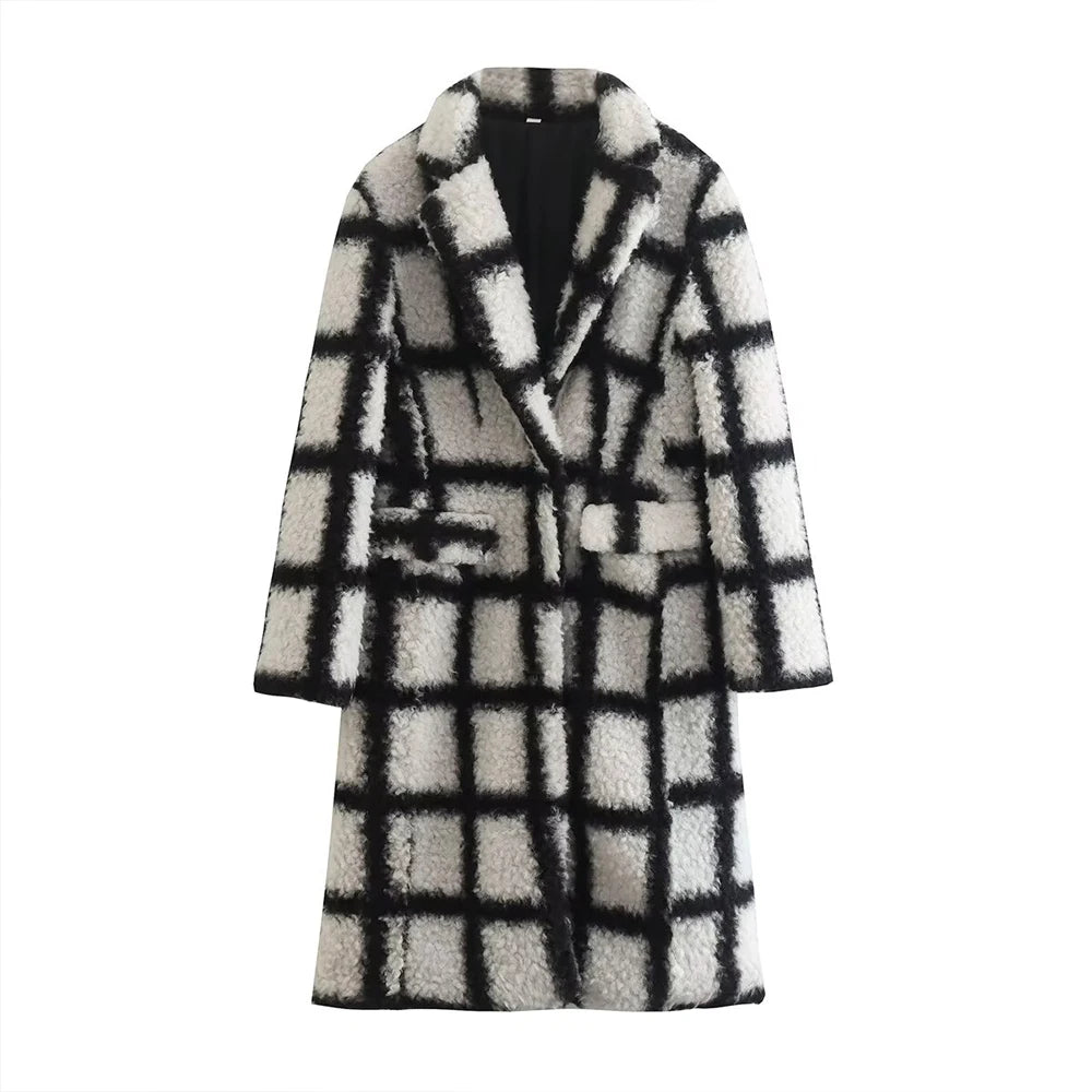 Winter Plaid Womens Coat