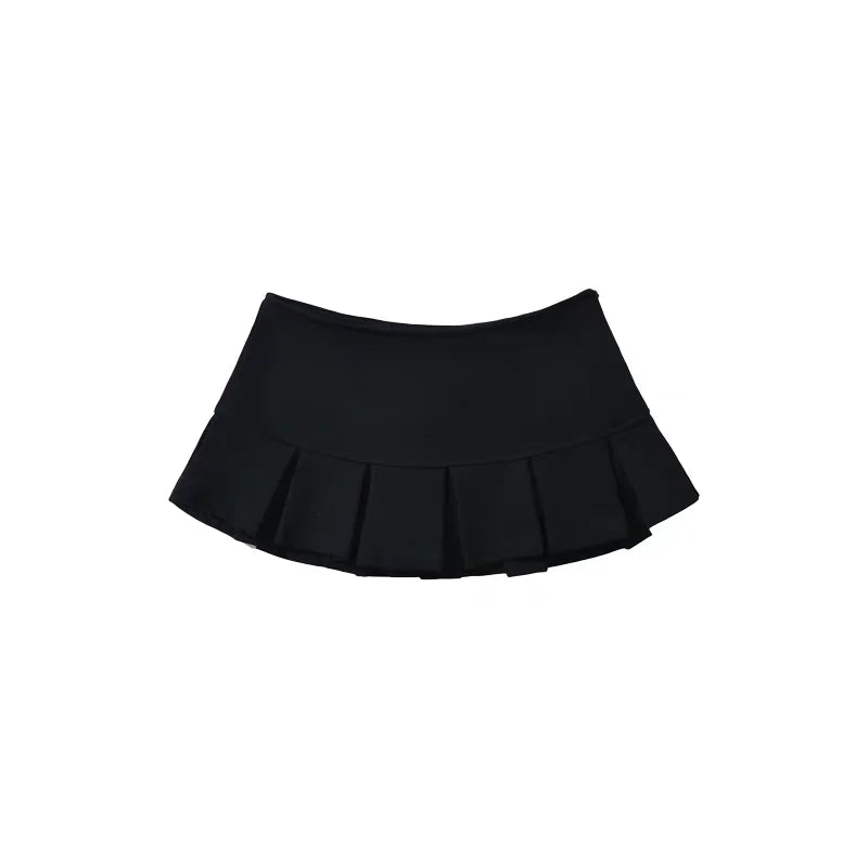 pleated miniskirt in black