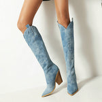 Load image into Gallery viewer, Denim Western Boots | Dreamofthe90s

