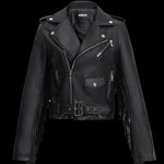 Load image into Gallery viewer, Faux Leather Fringed Jacket | TDOT90
