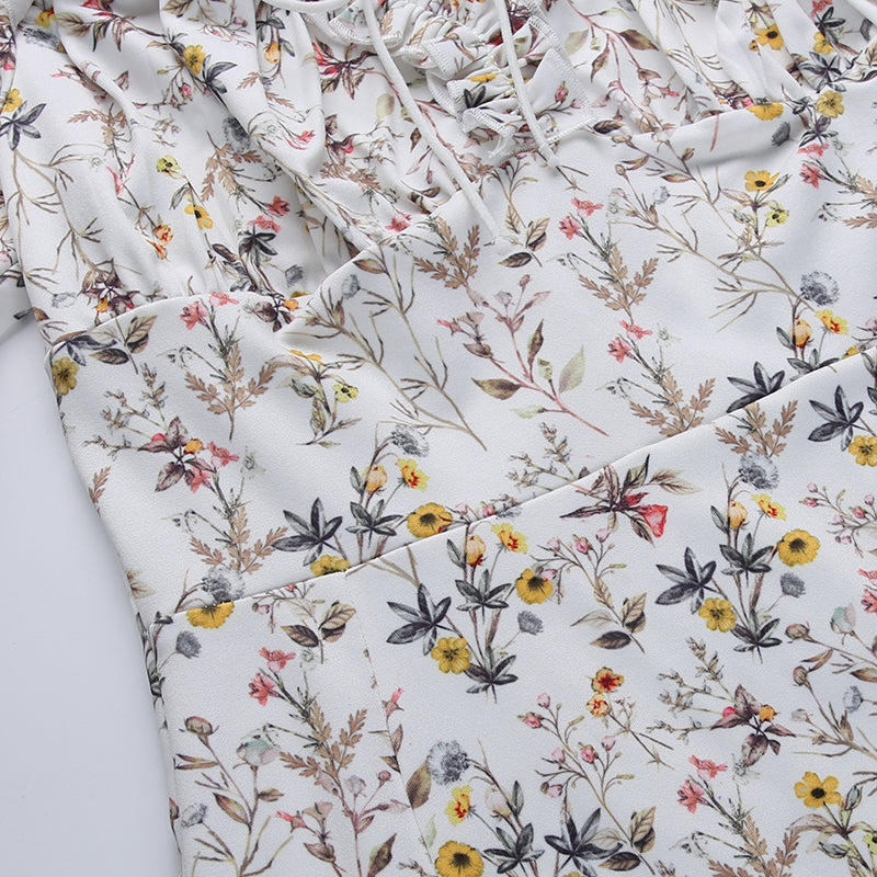 Floral Print Puff Sleeve Dress  | Dreamofthe90s